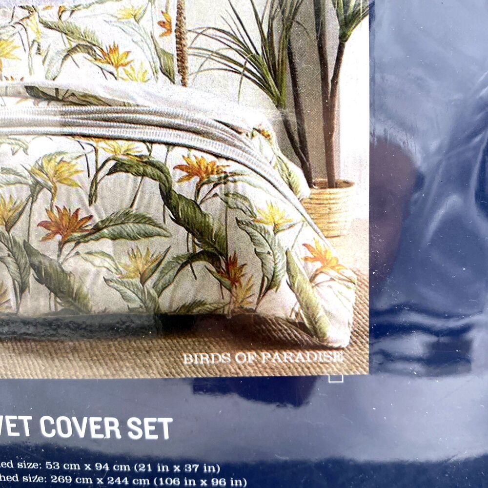 Tommy Bahama Birds of Paradise King Duvet Set 3pc Ivory Tropical Floral NIP NEW - Picture 9 of 10